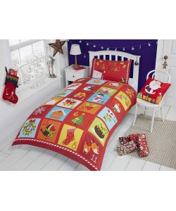 Children's single bedding set CHRISTMAS ADVENT PANEL 135x200