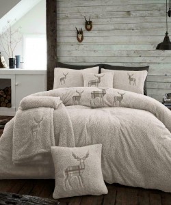 Double Microplush Comforter Set With Deer NATURAL 200x200