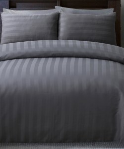 Satin Hotel Quality Double Bedding Set STRIPE GREY 200x200