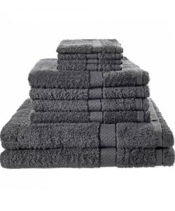 Luxury Egyptian 10 pcs Towel Bale Set WITH RIBBON GREY