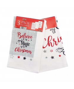 Kitchen towels BELIEVE IN THE MAGIC OF CHRISTMAS STARS 40x60 3 PCs