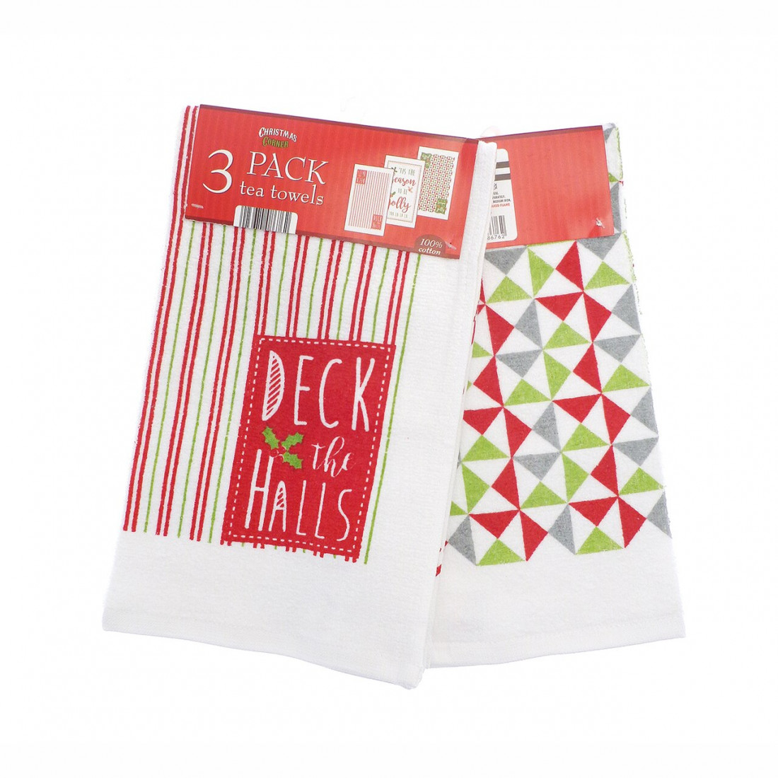 Kitchen towels CHRISTMAS DECK THE HALLS 40x60 3 PCs.