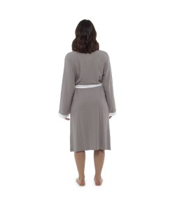 Womens Plain Colour Waffle Dressing Gown GREY