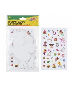 Card Craft Cut Outs With Stickers (20 Pieces)