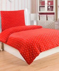 Microplush Comforter Set POLKA RED 140x200
