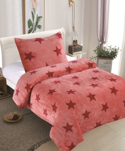 Microplush Comforter Set PINK STARS 140x200