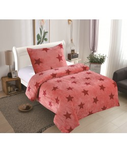 Microplush Comforter Set PINK STARS 140x200
