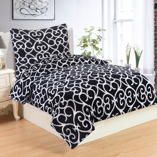 Microplush Comforter Set VENEZIA BLACK 140x200