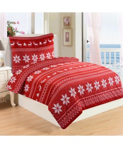 Microplush Comforter Set WINTER RED 140x200