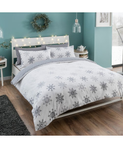 Bavlněné povlečení na 1-lůžko WINTER REVERSIBLE OMBRE SNOWFLAKES 135x200